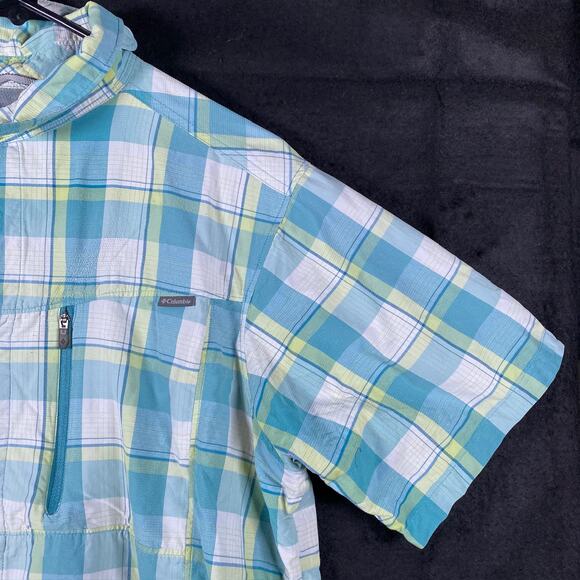 Columbia Mens Shirt Multi Plaid Omni-Shade Sun Protection Button Up Large - Picture 5 of 13